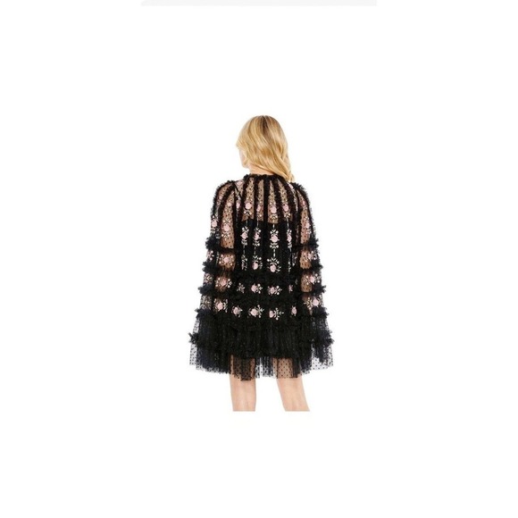 NEW Mac Duggal 8031 High Neck Cape Cocktail Dress Size 12 NWT $498 - Picture 3 of 5